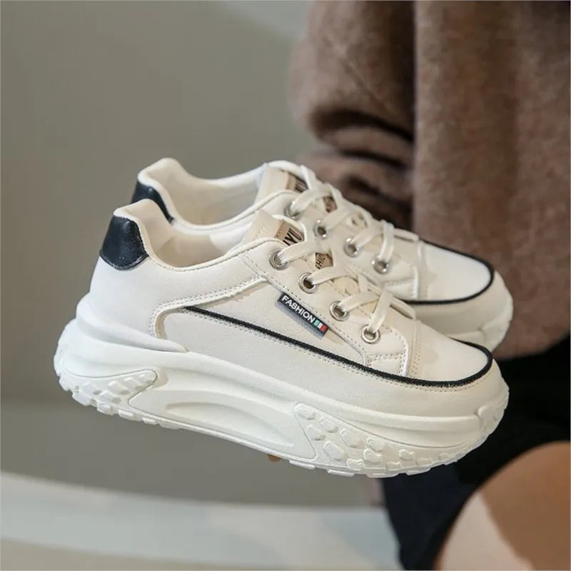 Zapatillas Mujer Sneakers Trendy Mesh Platform Sneakers Leather Shoes Breathable Socofy Casual Sports Shoes Women Flats 1620